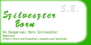 szilveszter born business card